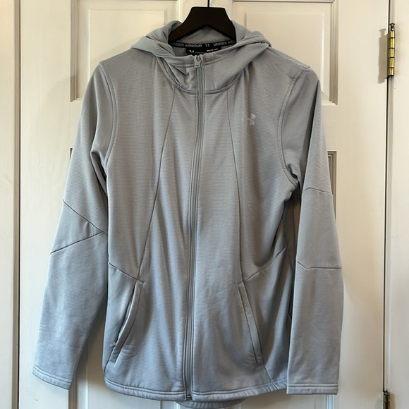Under Armour Other - Under Armour Light Gray Loose Fitting Full Zip Up Hoodie Sweatshirt - Sz Small